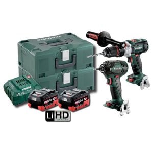 Metabo AU68901855 18V 5.5Ah LiHD Lithium-Ion Brushless Cordless Hammer Drill/Driver & Impact Driver Kit SB SSD 200 BL M HD 5.5 Image