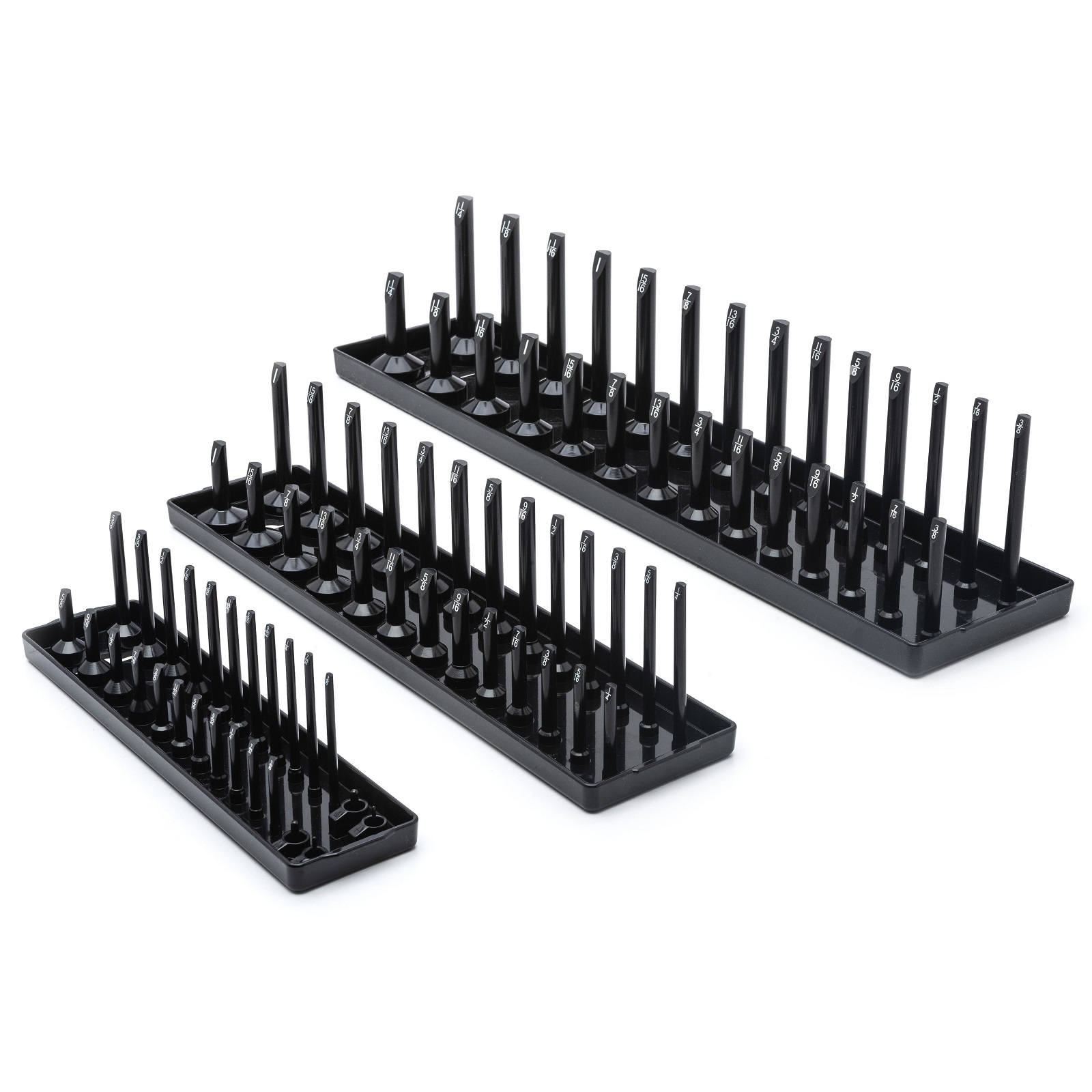 GEARWRENCH 83118 3 Piece 1/4″, 3/8″ & 1/2″ Drive Black SAE / Imperial Socket Storage Tray Set
