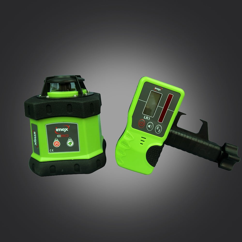 Imex E60K Read Beam Construction Rotary Laser Level Kit - Receiver, Tripod, Staff & Case - Complete Set - Image 6