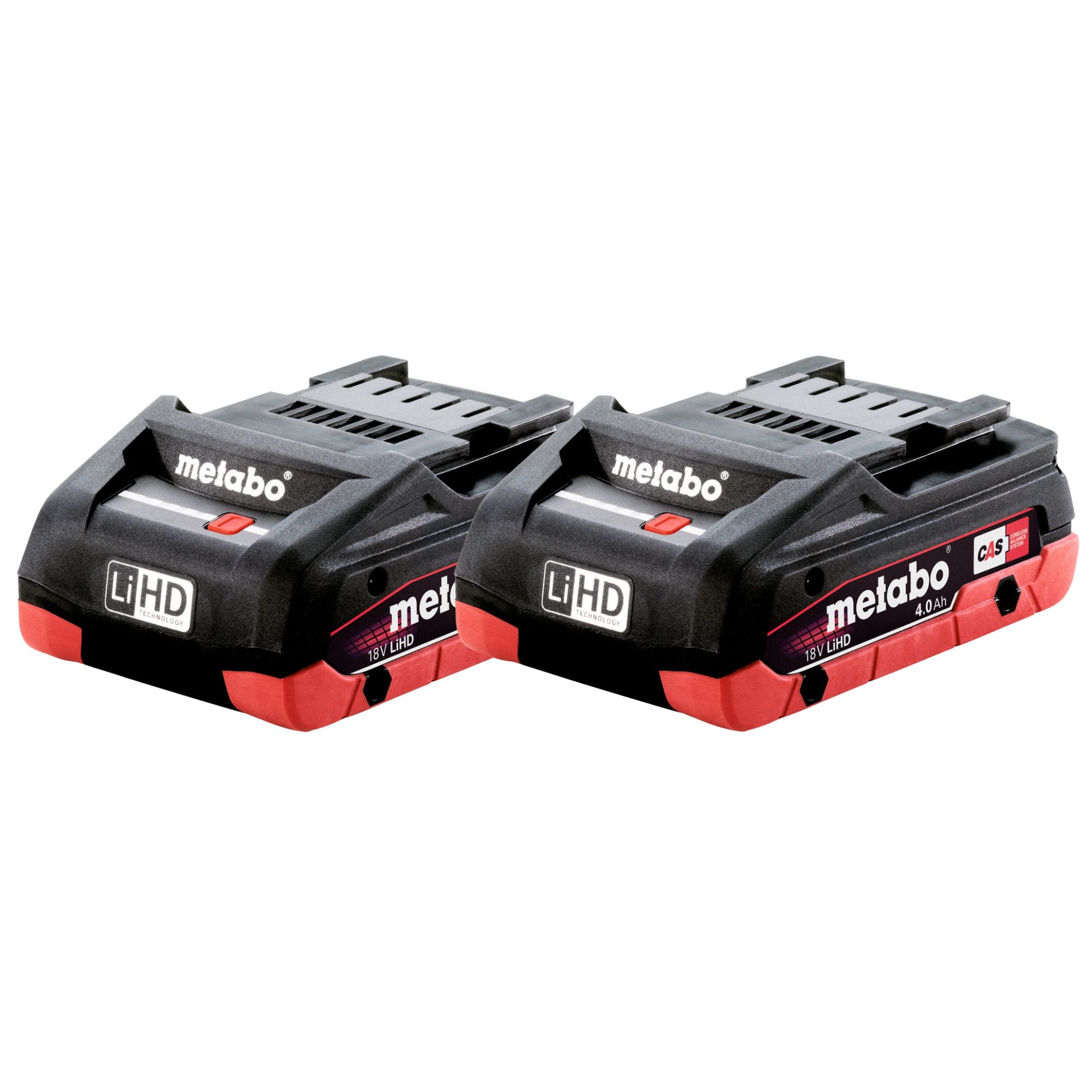 Metabo AU32102400 18V 4.0Ah Compact LiHD Lithium-Ion Twin Battery Pack - 2x 4Ah Batteries Kit Image