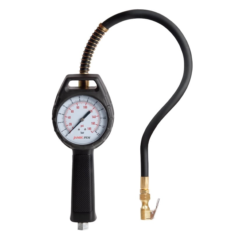 Jamec Pem TDR5000 IP44 Dial Gauge Inflator 80mm Clip On Chuck 11.0734