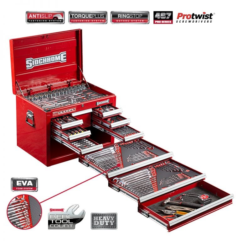 Sidchrome SCMT10128 309 Piece Metric & AF Tool Kit with Chest Chests, Spanners, Tool Kits