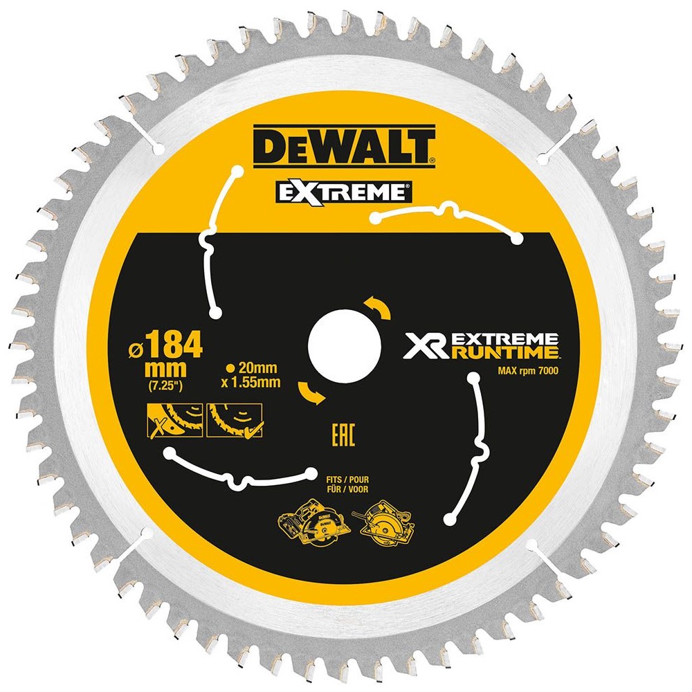DeWALT DT90259QZ EXTREME® 184mm x 16mm/20mm 40 Teeth Circular Saw