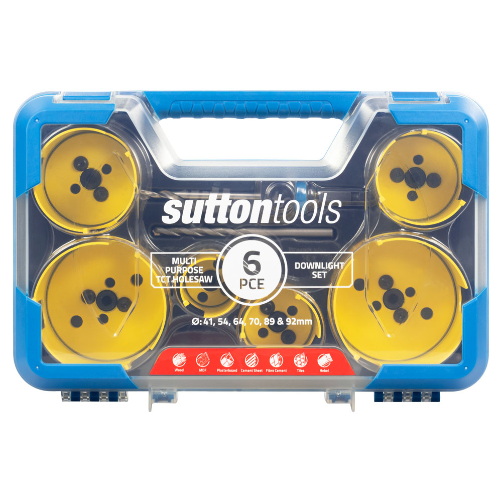 Sutton Tools H127MP4 6 Piece Down Light MultiPurpose Hole Saw Kit TCT