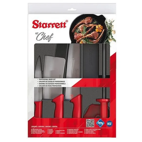 Starrett BKK6R1 Professional Chef Special Knife Set Red 6 Piece Kit