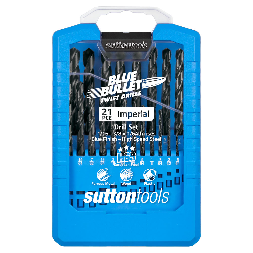 Sutton Tools D102S2 Jobber Blue Bullet D102 21 Piece S2 HSS Drill Bit Set Imperial - Image 3