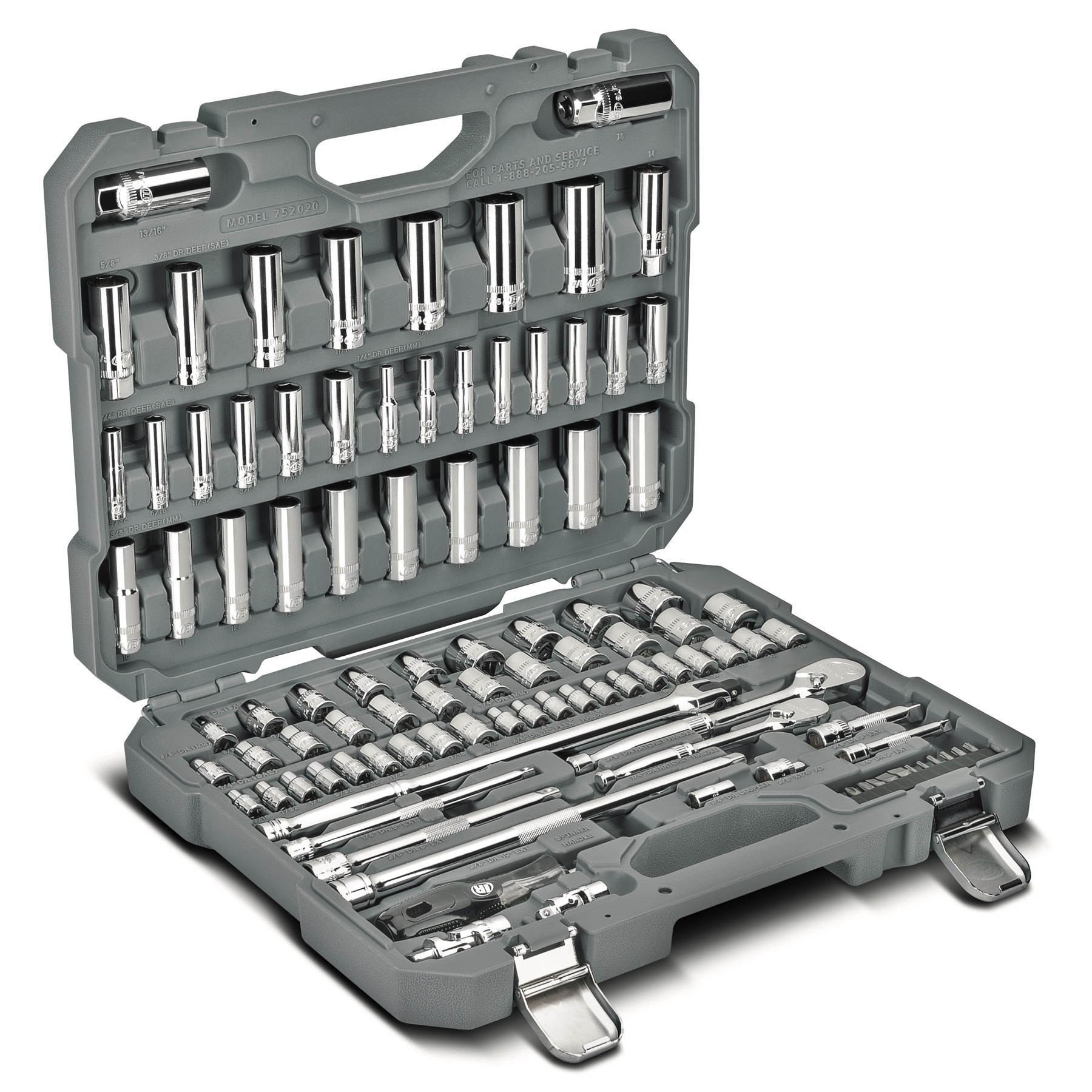 Ingersoll Rand 752020 1/4″ & 3/8” Square Drive 101 Piece Metric/SAE Master Mechanics Tool Set - Image 2