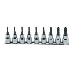 Koken RS3025/9(IPR) 3/8” Square Drive 9 Piece Pentalobe 5 Point Star Security Bit Socket Set T10H-T50H - Made in Japan
