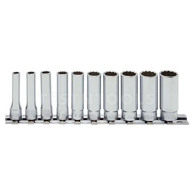 Koken RS4305A/10 1/2″ Square Drive Socket Set Deep 12 Point 10 Piece SAE Imperial – Made in Japan