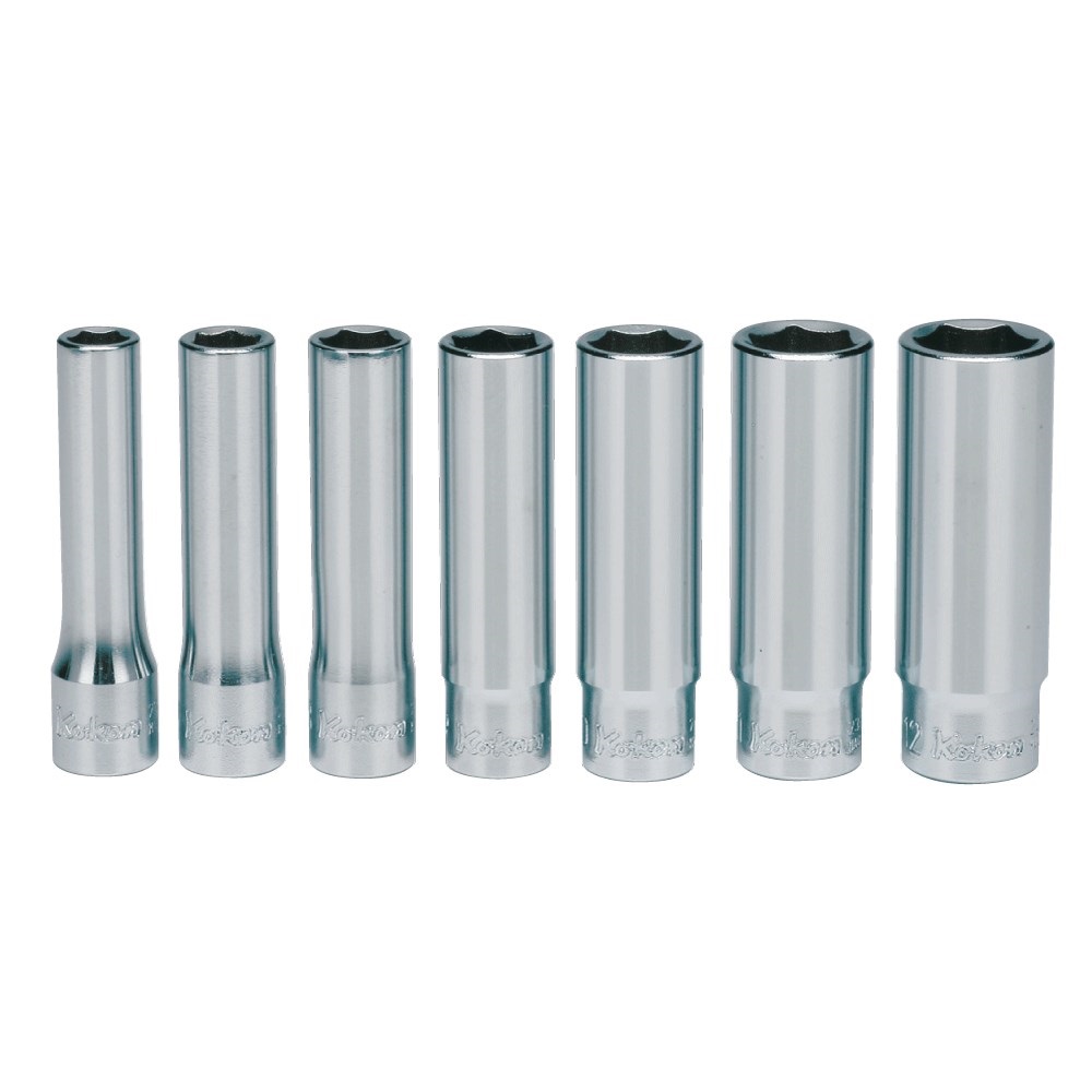 Koken 2274A 1/4” Square Drive 7 Piece 6 Point SAE Imperial Deep Socket Set - Made in Japan
