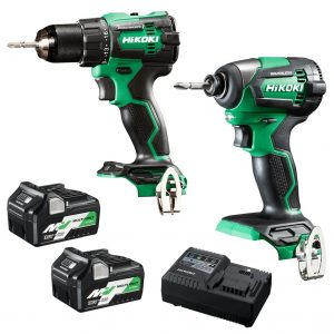 HiKOKI KC18DE(HAZ) 18V 5.0Ah MultiVolt Brushless Lithium-Ion 2 Piece Hammer Drill & Impact Driver Combo Kit Image