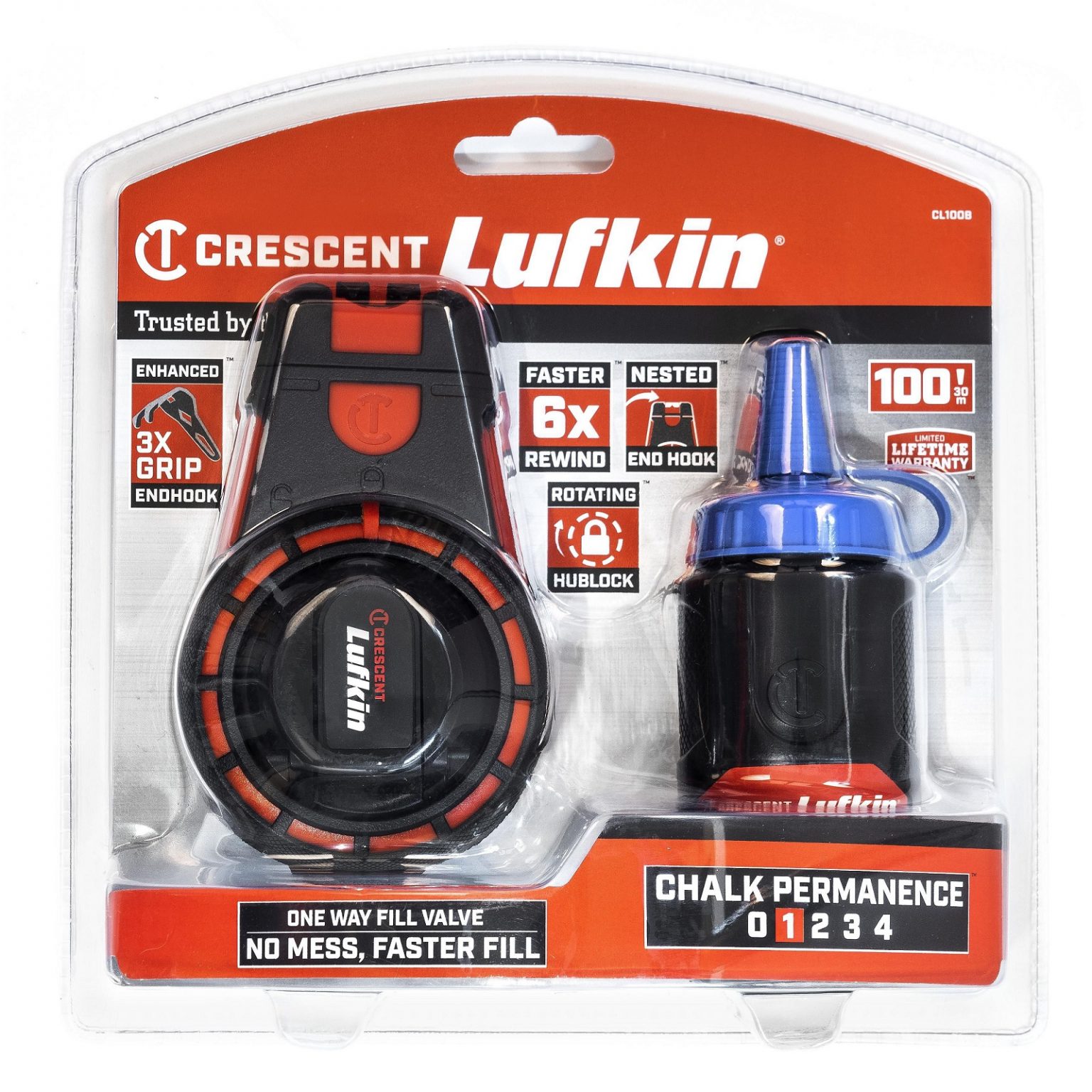 CRESCENT Lufkin CLA100B 30m Professional Aluminium Contractor Chalk