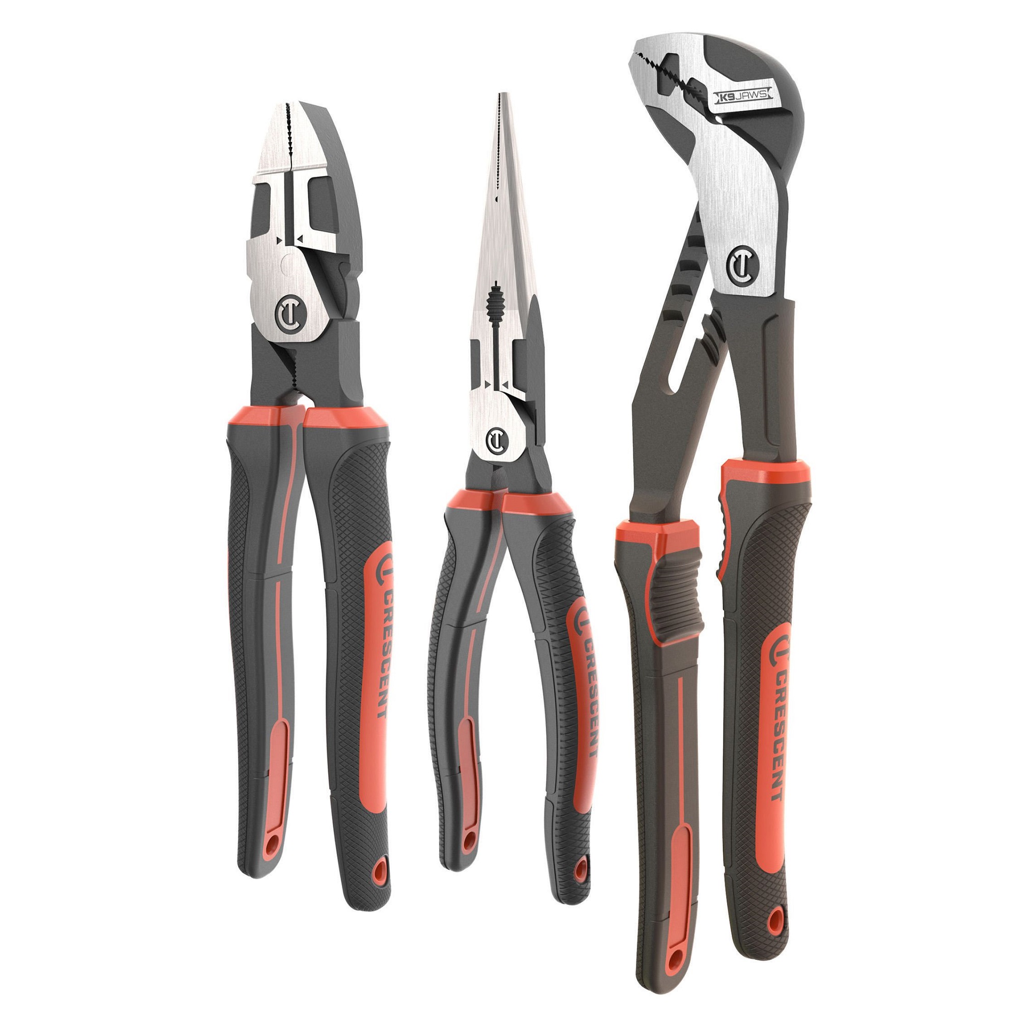 CRESCENT Z2SET3CG 3 Piece Z2 K9™ Mixed Dual Material Pliers Set