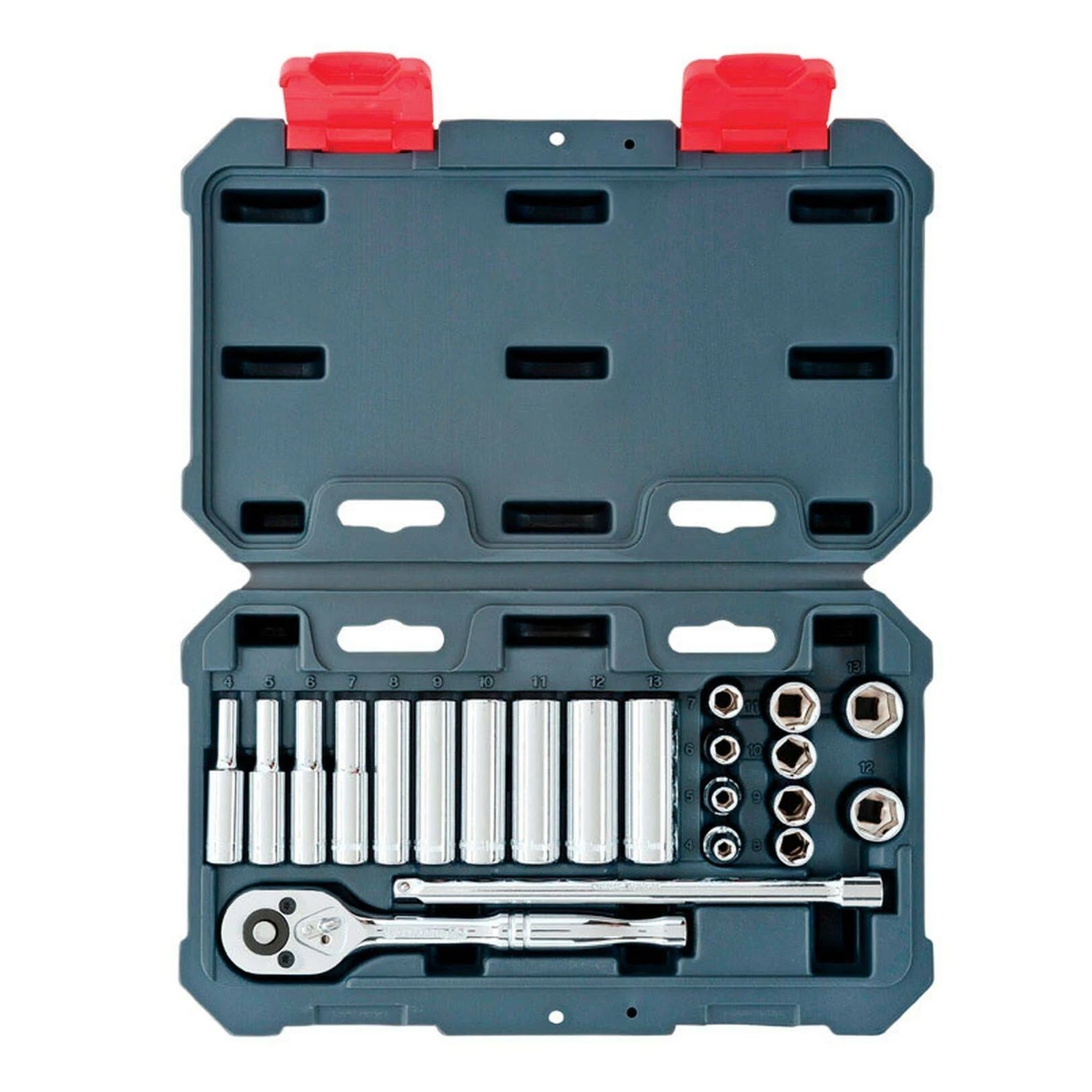 CRESCENT CSWS3N 1/4" Square Drive 22 Piece Socket Set 6 Point Standard & Deep Metric