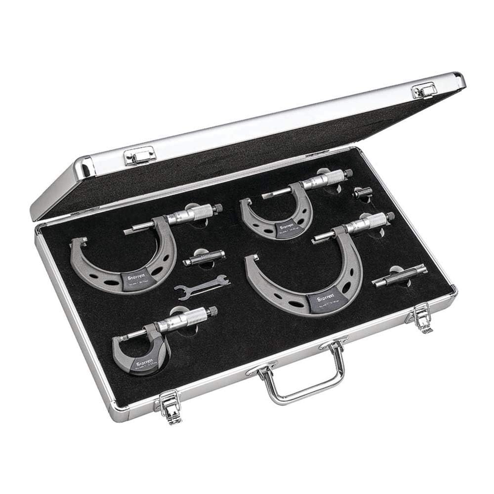 Starrett S444.1MBXRLZ Professional Outside Micrometer 4 Piece Set 21089