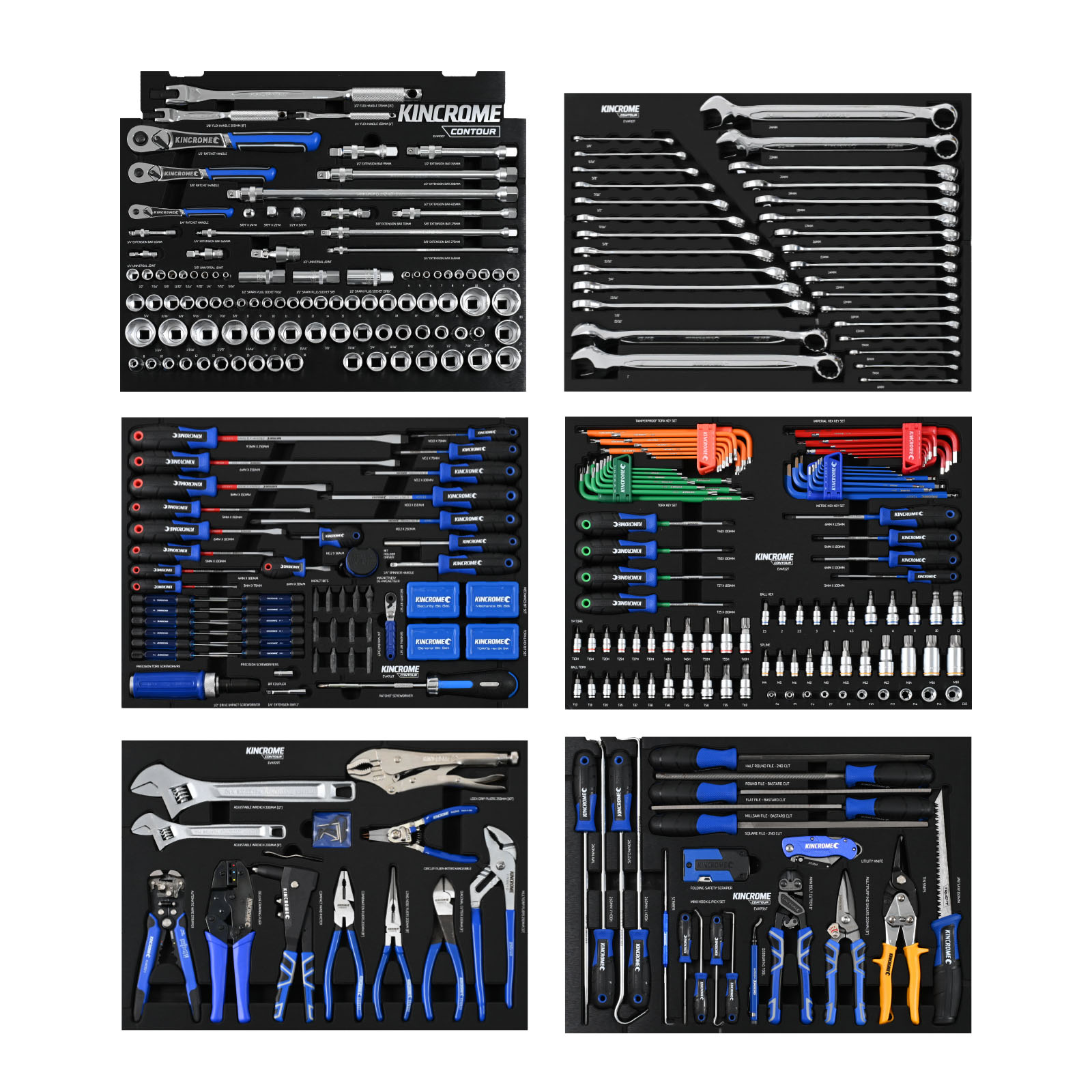 Kincrome K1952B CONTOUR® Professional Workshop Tool Kit 471 Piece 11 Drawer 29” Black - Image 3
