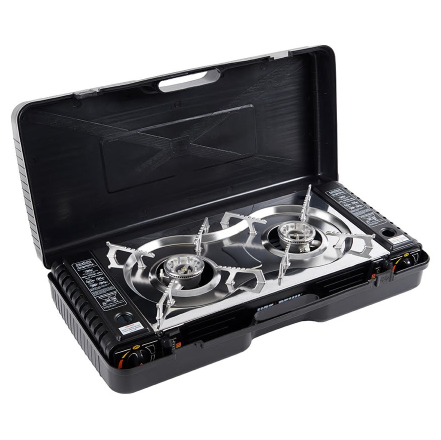 Hot Devil HDTBS Portable Twin Burner Butane Camping Gas Stove Butane