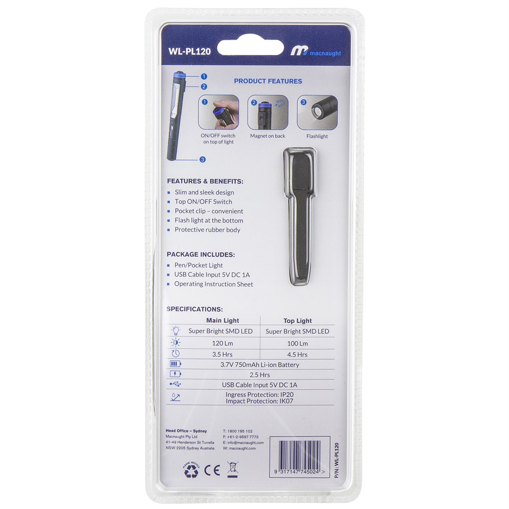 Macnaught WL-PL120 Rechargeable LED Pen Light - Image 3
