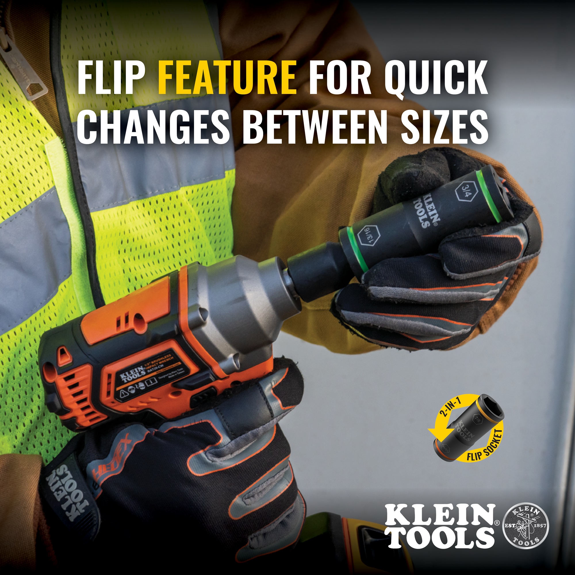 Klein Tools A-66070 Flip Impact Socket Set 7 Piece - Image 4