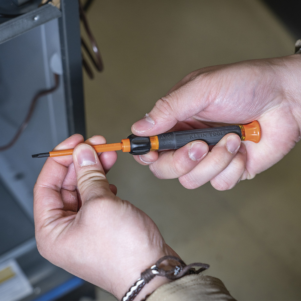 KLEIN Tools A-32581INS VDE 1000V Insulated 2-in-1 Electronics Screwdriver, Phillips, Slotted Bits - Image 8