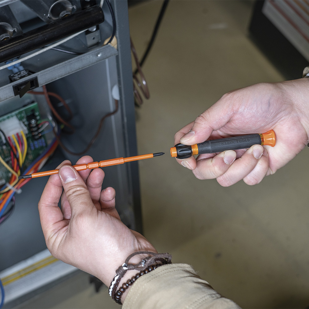 KLEIN Tools A-32581INS VDE 1000V Insulated 2-in-1 Electronics Screwdriver, Phillips, Slotted Bits - Image 12