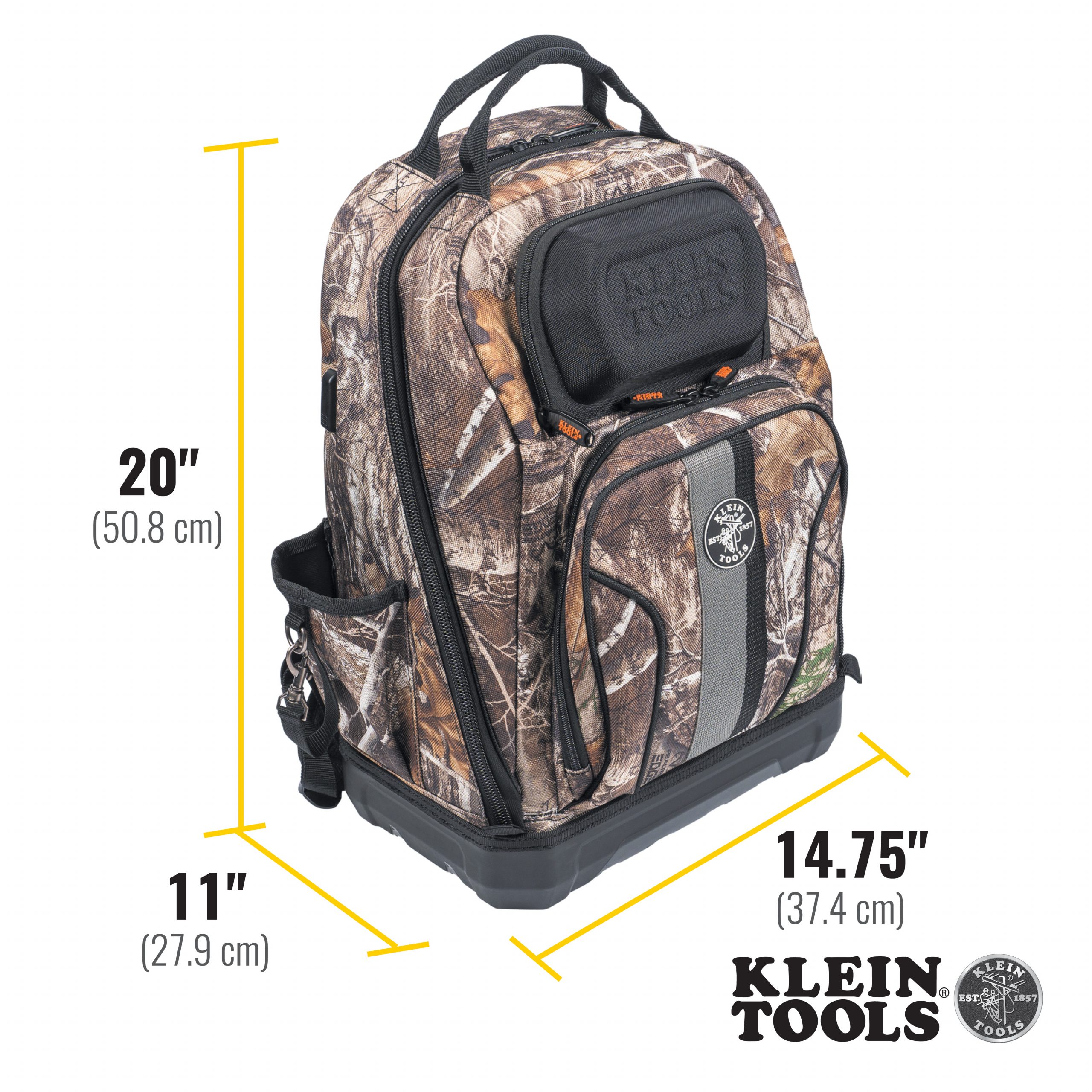 KLEIN Tools A-62800BPCAMO Tradesman Pro™ XL Tool Bag Backpack, 40 Pockets, Camo - Image 8