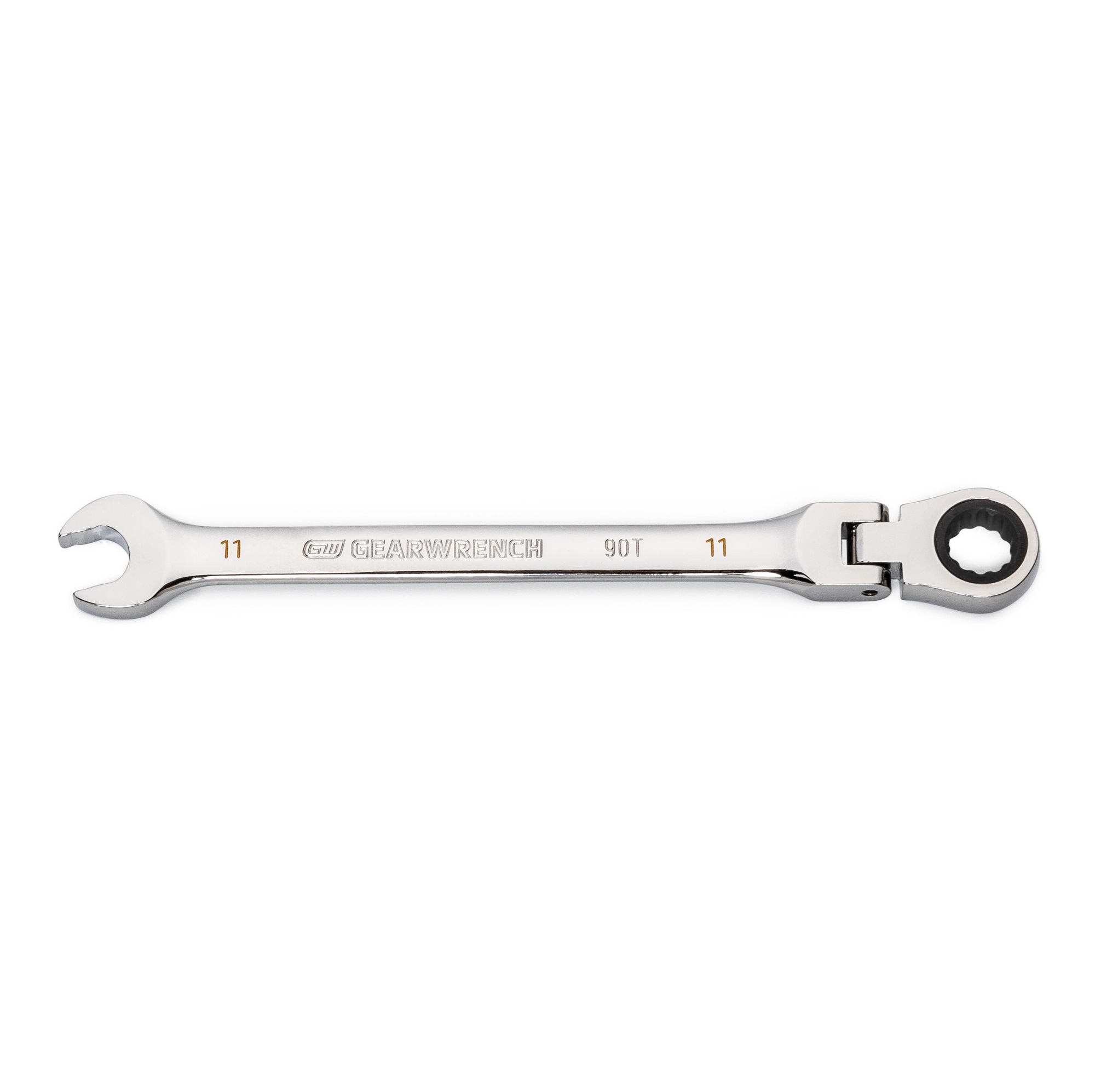 GEARWRENCH 86711 90 Tooth Flex-Head Ratcheting Combination Spanner Wrench 12 Point 11mm 90T Image
