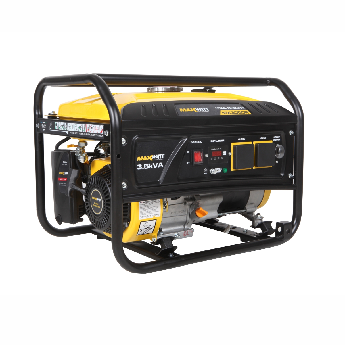 MaxWatt MX3000R 3.5kVA Petrol Generator - Recoil Start - Image 2