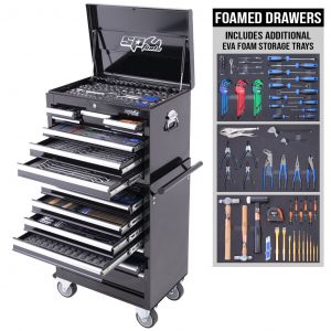 SP Tools SP50165X 632 Piece Metric/SAE Tool Kit Custom Series Bonus EVA Trays