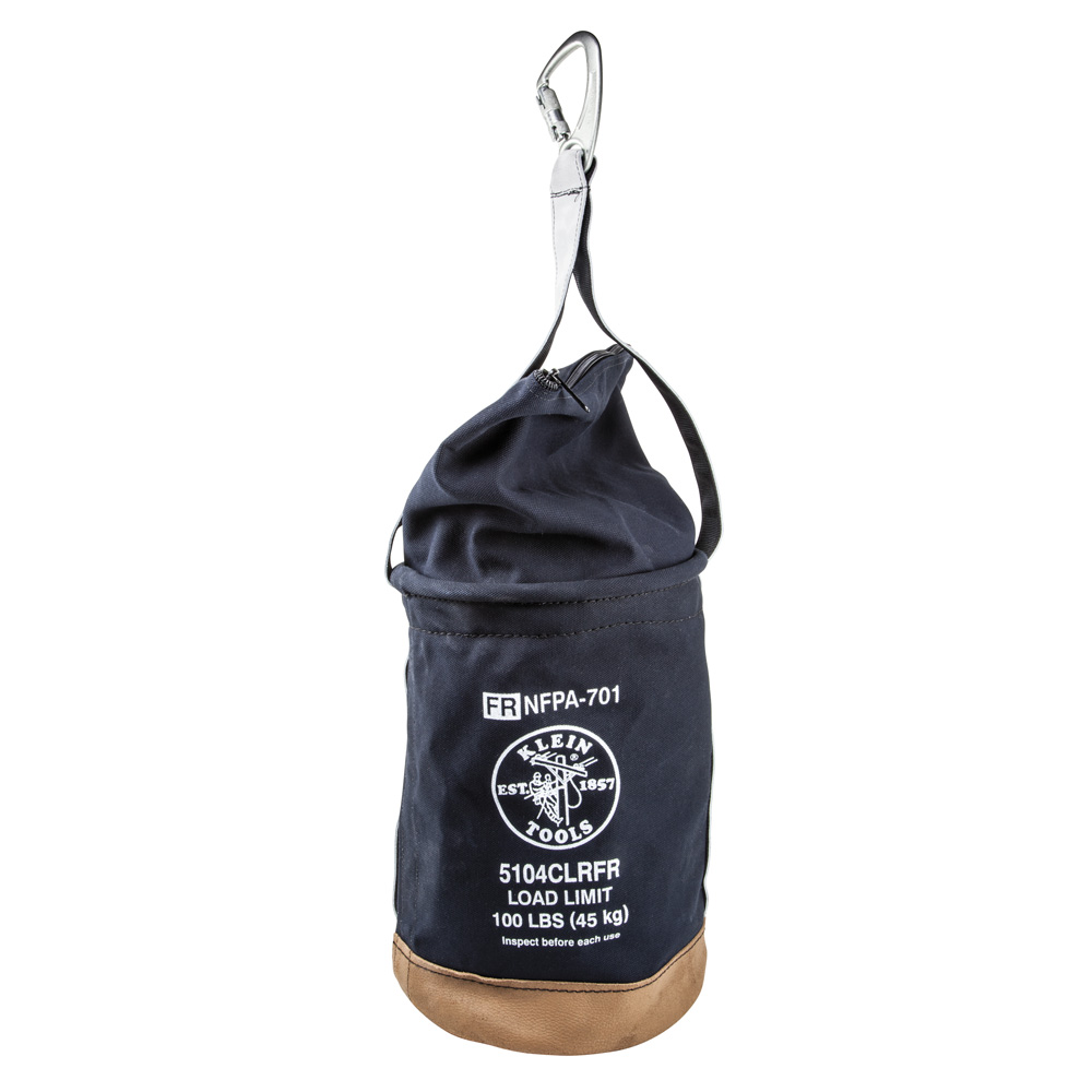 KLEIN Tools A-5104CLRFR Canvas Bucket Tool Bag, Flame-Resistant, Top-Closing, 30.5cm Image