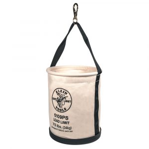 KLEIN Tools A-5109PS Canvas Tool Bucket Bag, Wide Straight Walls with Pocket, Swivel Snap, 30.5cm