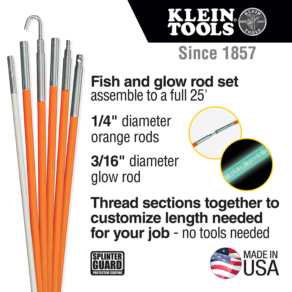 KLEIN Tools A-56325 Fish and Glow Rod Set, 7.5m - Image 5