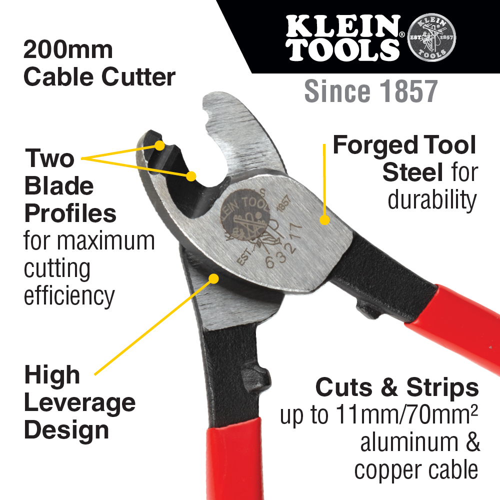KLEIN Tools A-63217 210mm Cable Cutter - Image 6