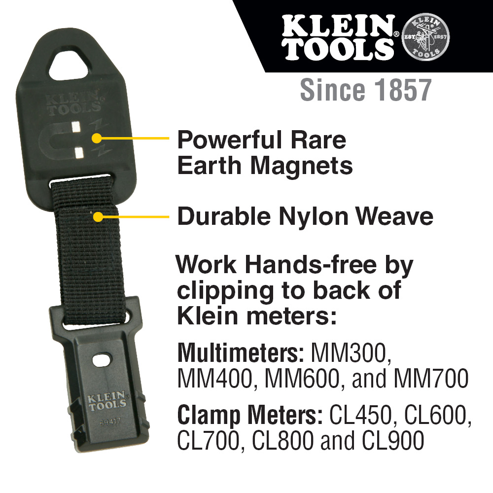 KLEIN Tools A-69417 Rare-Earth Magnetic Hanger with Strap for Multimeters & Clamp Meters - Image 4