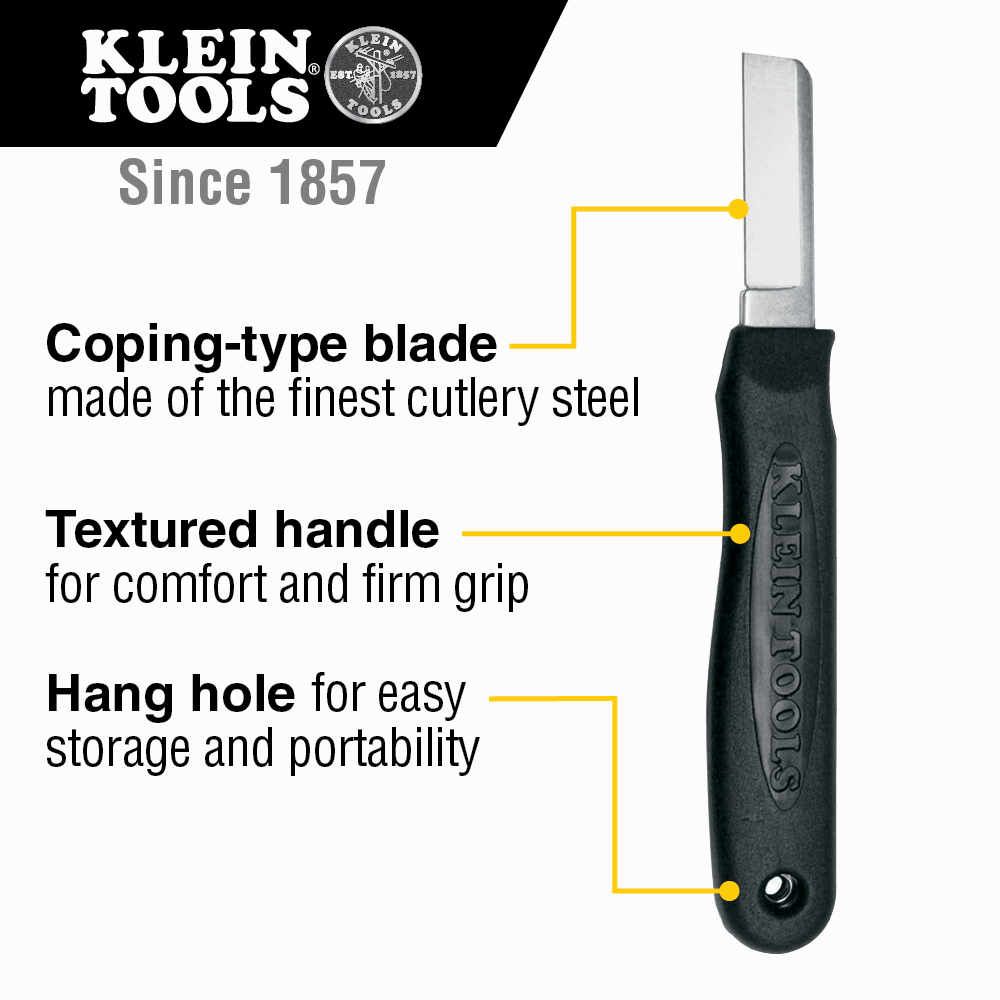 KLEIN Tools A-44200 Cable Splicer’s Knife, 15.9cm - Image 5