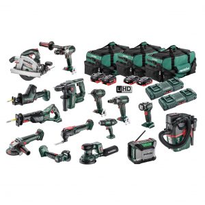 Metabo AU69000230 18V 5.5Ah LiHD Lithium-Ion Mega Brushless 15 Piece Combo Kit MET18MX15LB4HD455GU