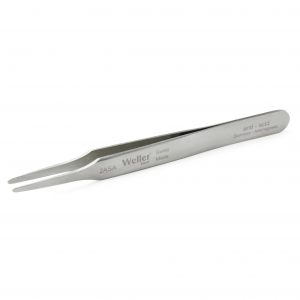 Weller Erem™ 2ASA Straight Flat Round Tip Precision Tweezers for Gripping Small Components 115mm 4-1/2"