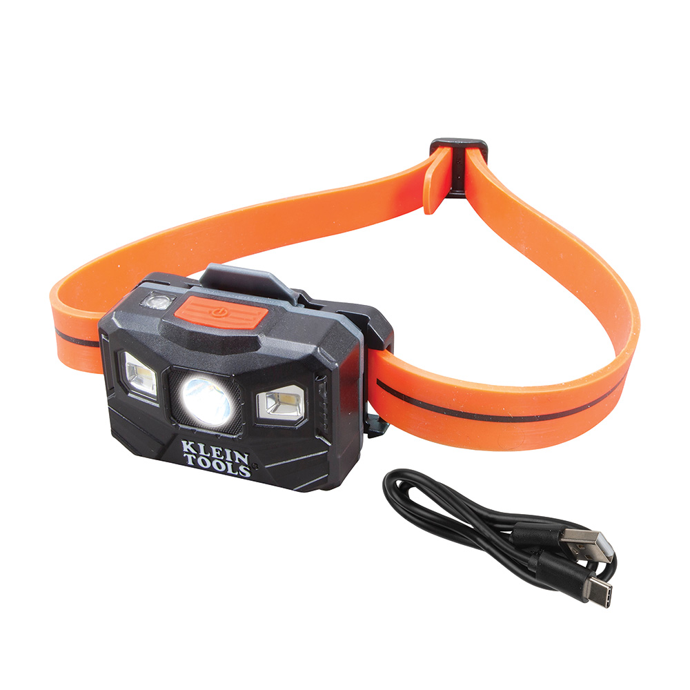 KLEIN Tools A-56064 Rechargeable Headlamp with Silicone Strap, 400 Lumens, All-Day Runtime Image