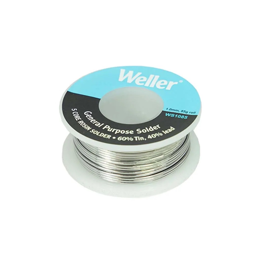 Weller WS1085 Solder 1.0mm, Rosin Core, 60/40, 85g Soldering Wire Image