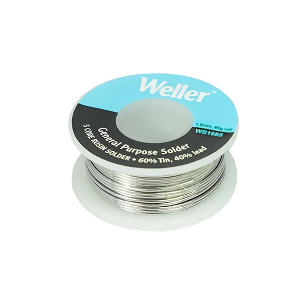 Weller WS1685 Solder 1.6mm, Rosin Core, 60/40, 85g Soldering Wire Image