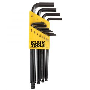 KLEIN Tools A-BLK12 L Style Ball End Hex Key Caddy Set 12 Piece SAE Imperial - Made in USA
