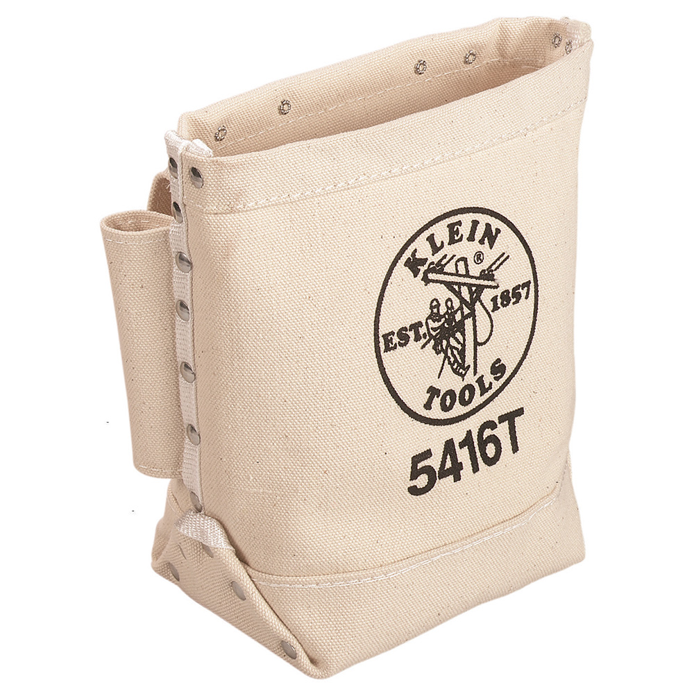 KLEIN Tools A-5416T Tool Bag, Bull-Pin and Bolt Bag, Tunnel Loop, Canvas, 12.7 x 25.4 x 22.9cm Image