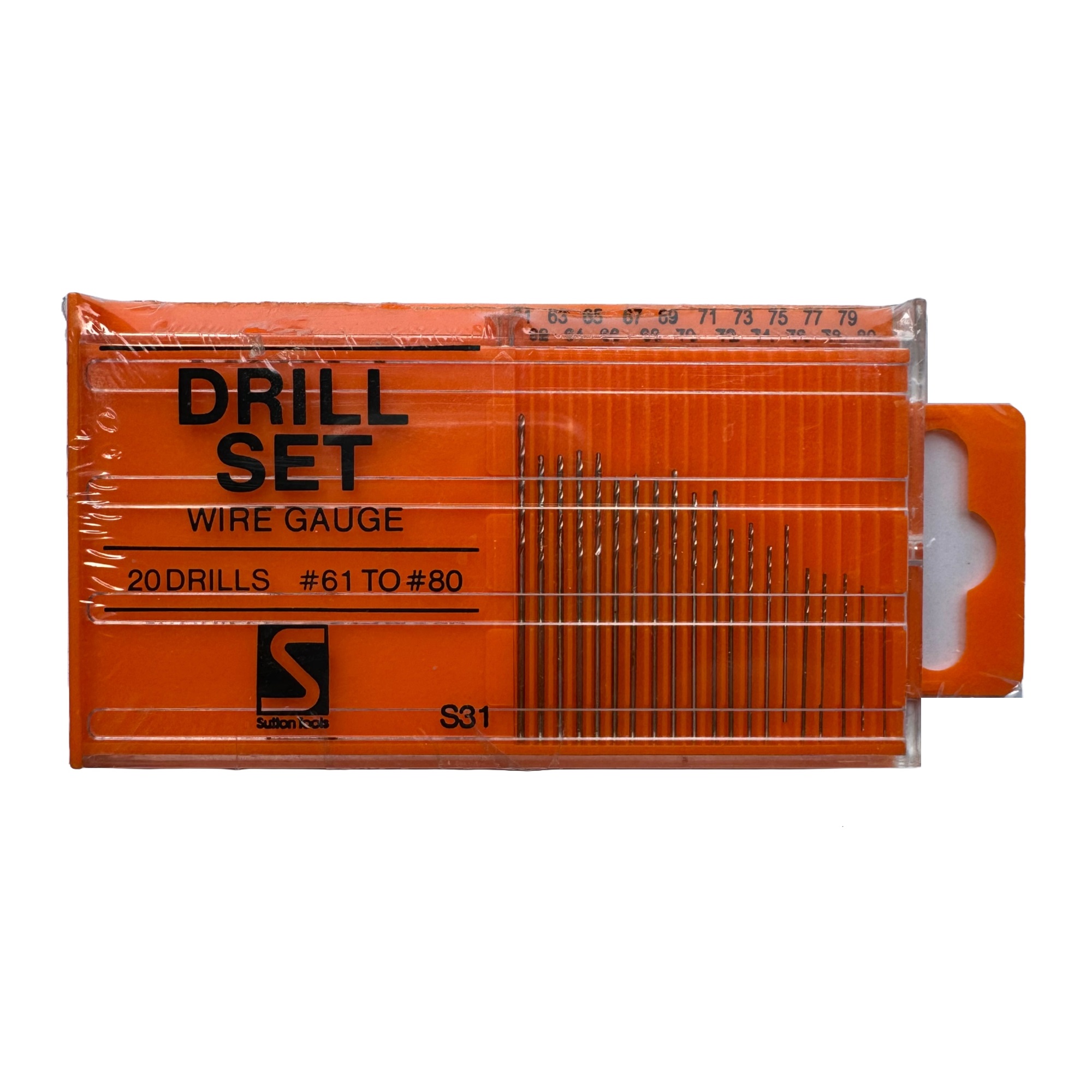 Sutton Tools D101S31 Jobber Drill Bit Set S31 Bright 20 Piece #61 to #80 Wire Gauge 394095031 Image