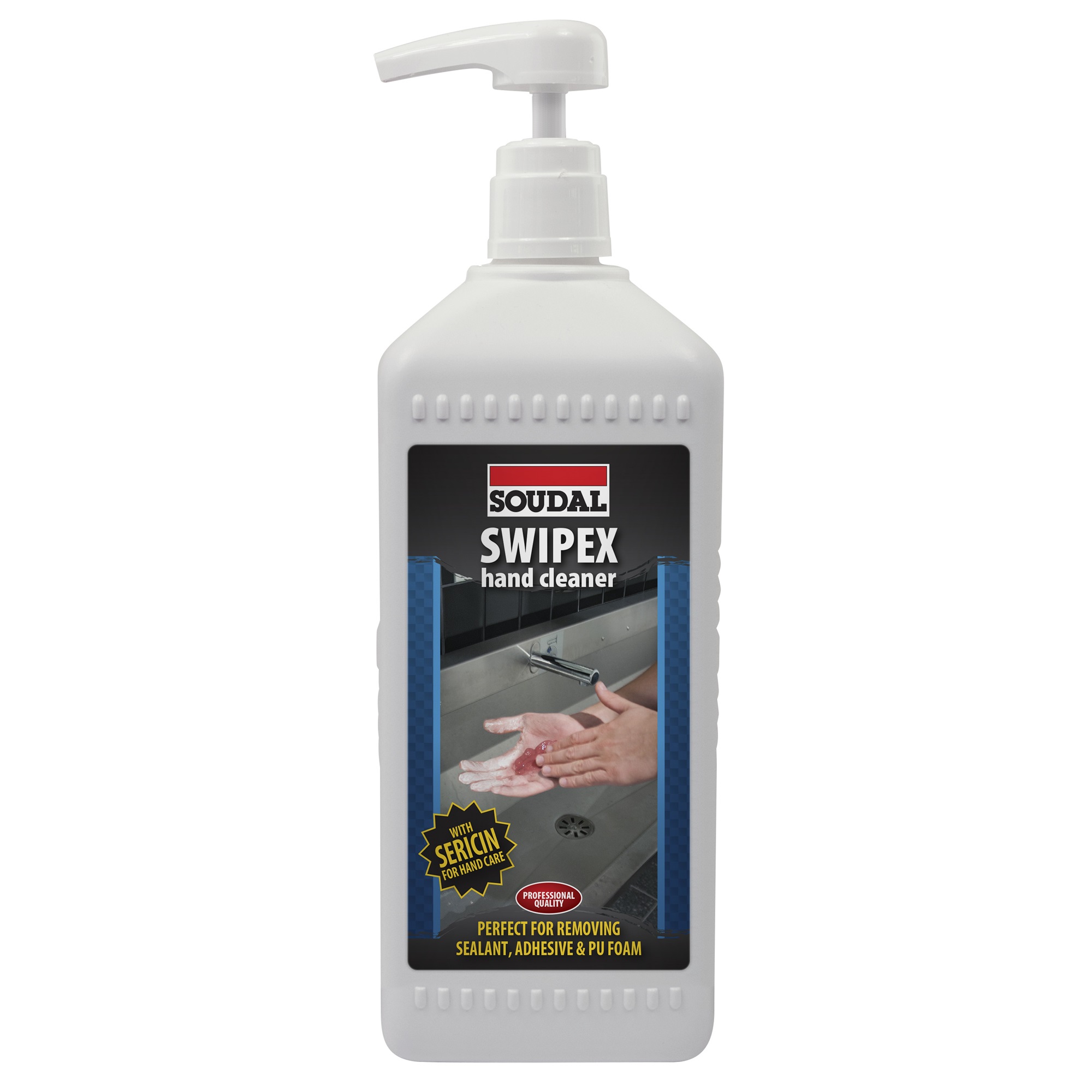 Soudal 127329 Swipex Hand Cleaner Pump Bottle 1L, Perfect for Removing Sealant, Adhesive & PU Foam 127296 Image