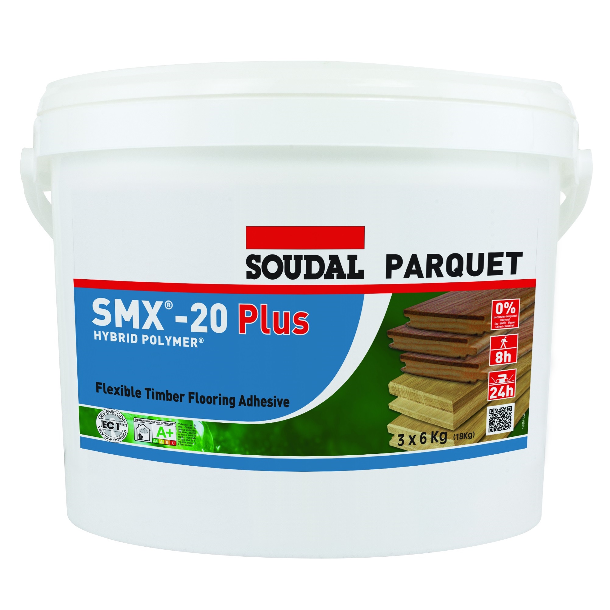 Soudal 132261 SMX 20 Plus Universal Timber Flooring Adhesive Bucket 16kg 143777 Image