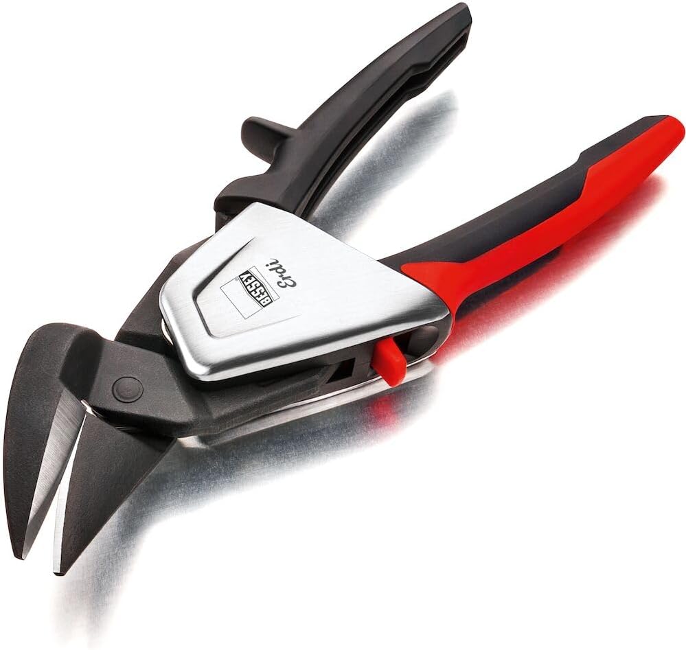 Bessey Erdi D39ASSL-SB Compound Action Left Cutting Shape and Straight Cutting Snips, Black/Red - Image 2