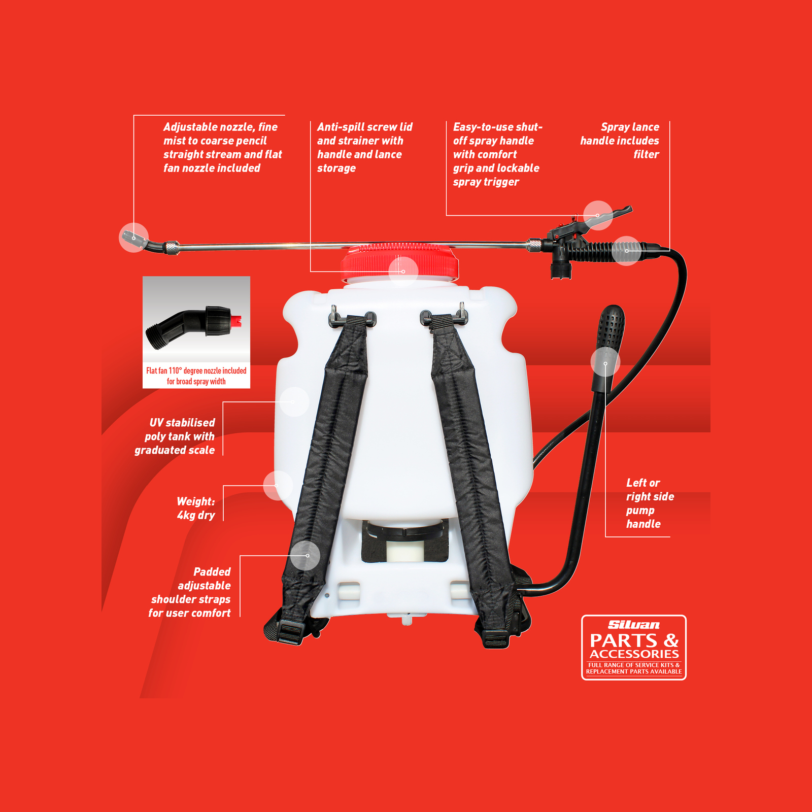 Silvan KN15D-2 Knapsack Backpack Pressure Sprayer 15L - Image 4