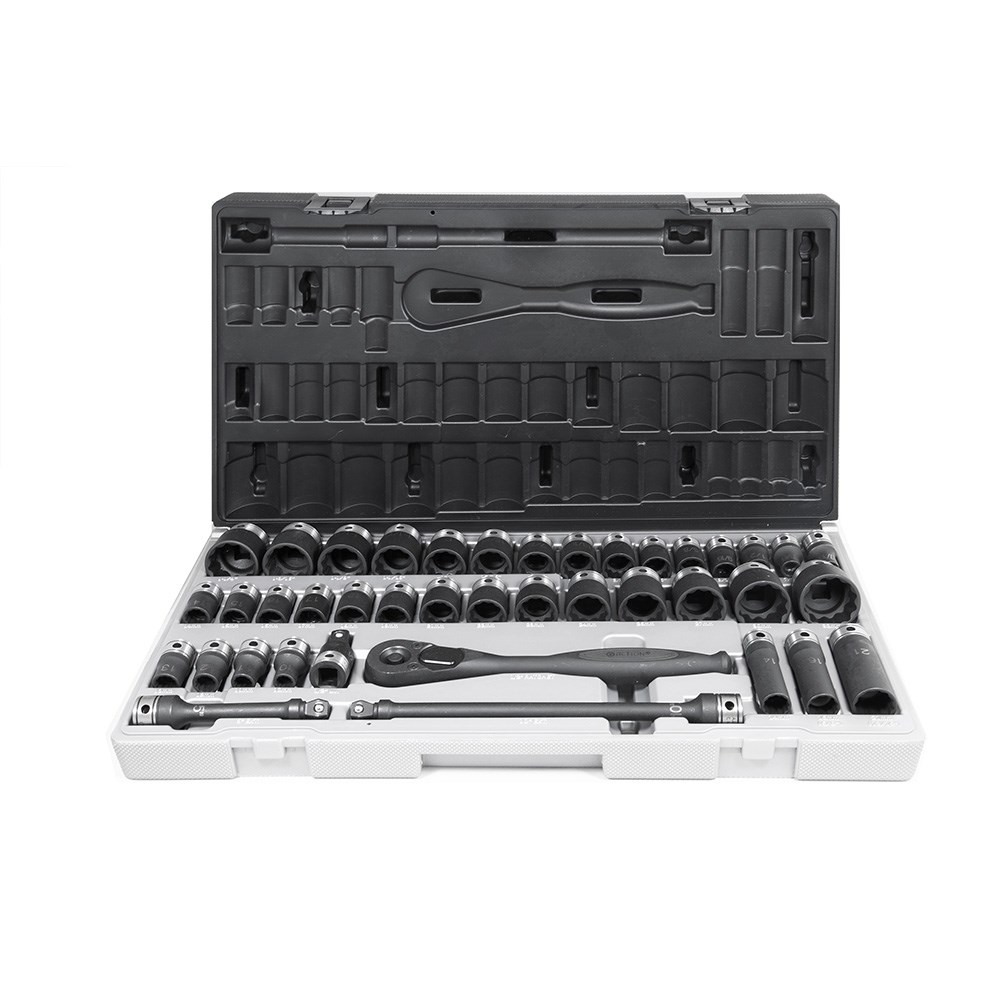 Dual Action 14244001 40 Piece 1/2″ Square Drive, Thin Wall Impact 12 Point Standard Socket Set Metric & Imperial Image