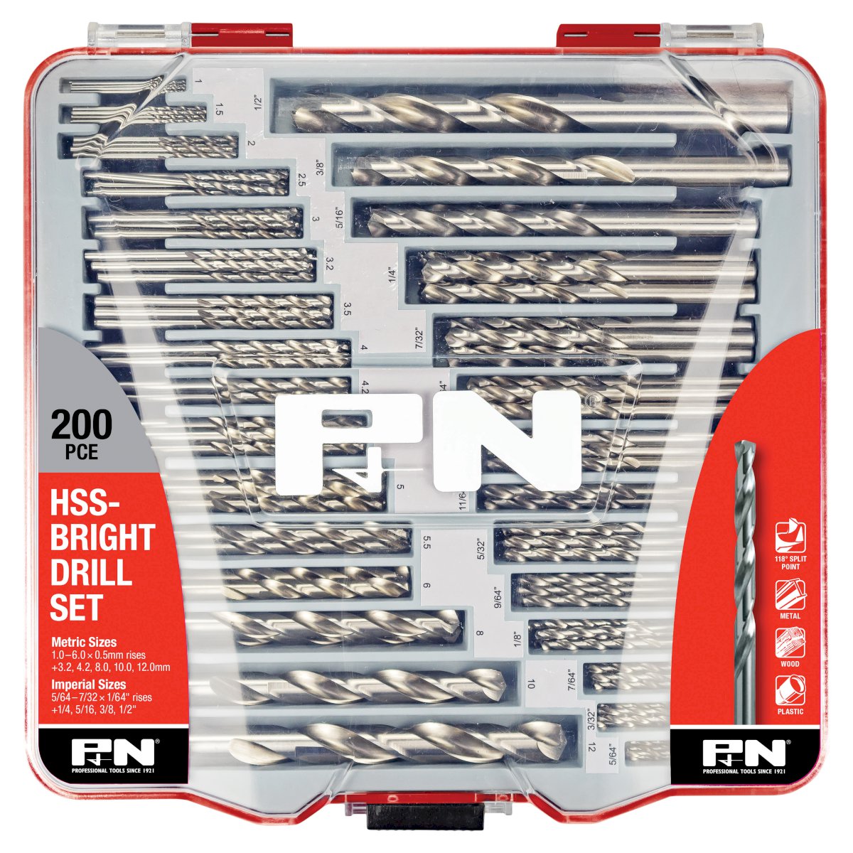 P&N 165399200 by Sutton Tools Heavy Duty Drill Jobber Set HSS Bright Metric / Imperial 200 Piece Image