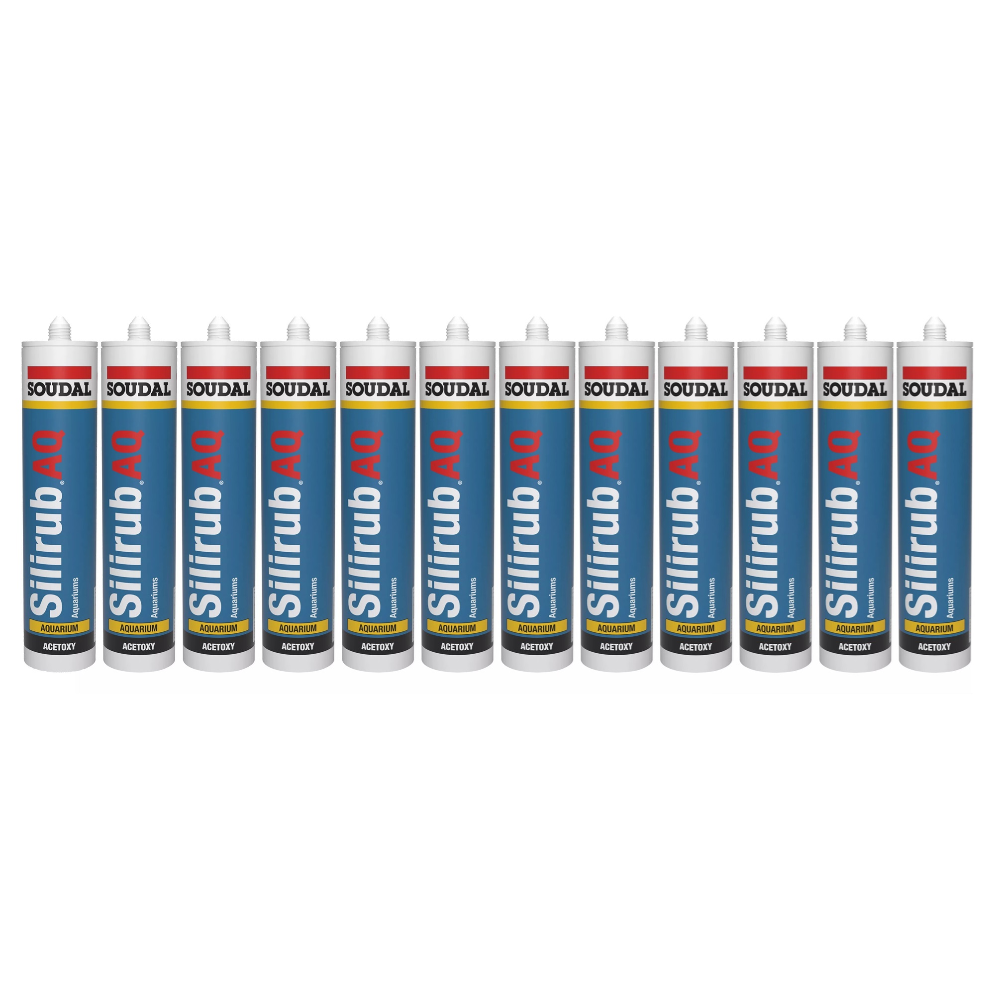 Soudal 102543 Silirub AQ Aquarium High Modulus Acetoxy 310ml Translucent Box of 12 407046x12 Image